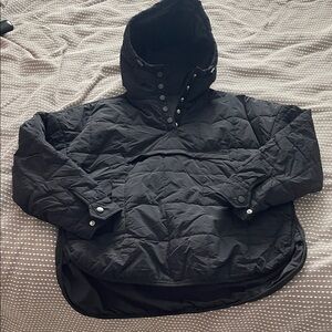 Black Quilted Hooded Jacket